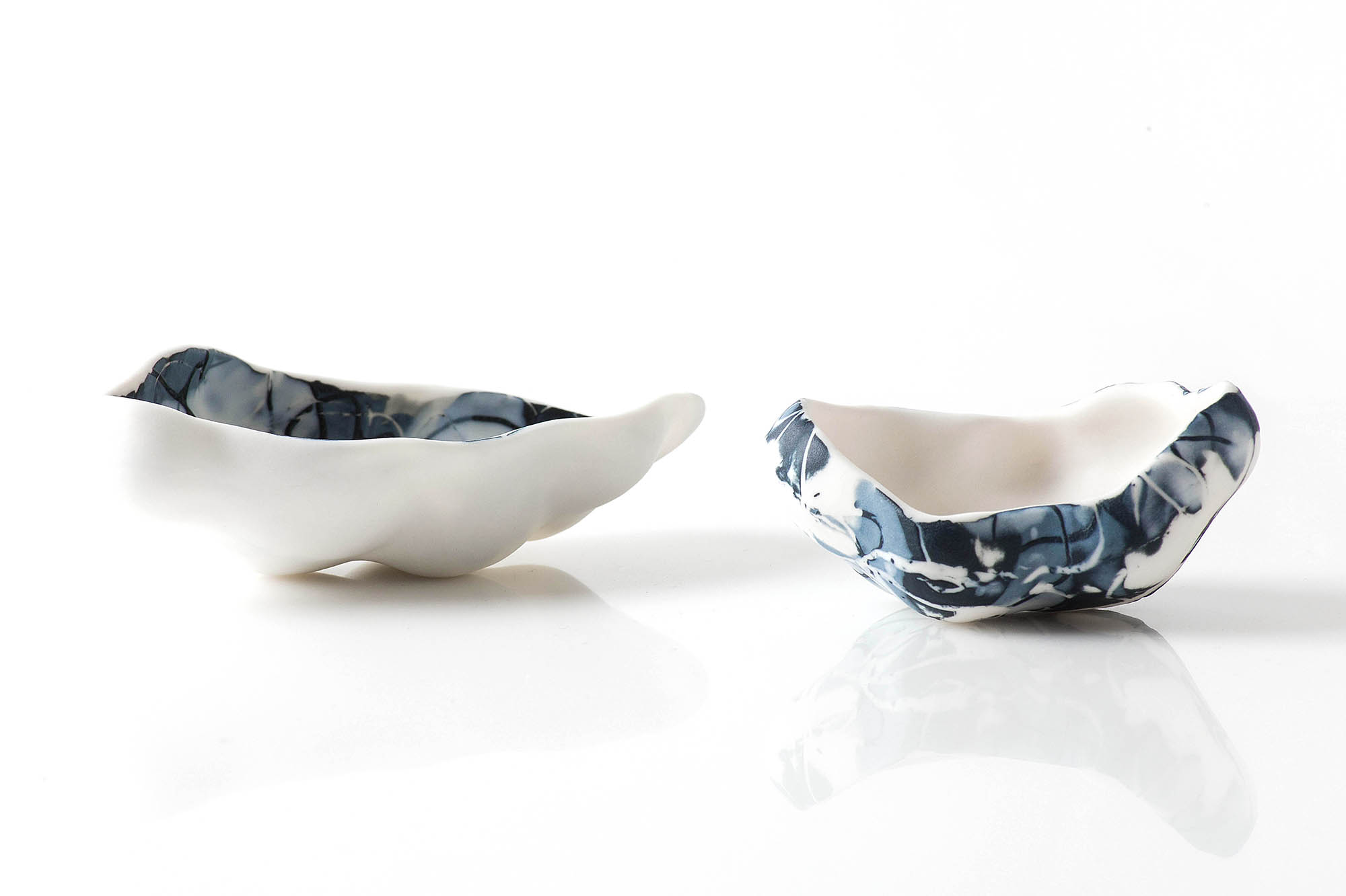 Porcelain Monoprint Cloud Bowls