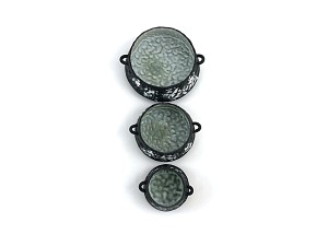 Μαύρα δοχεία, τριπλό σετ με χερούλια Νο2