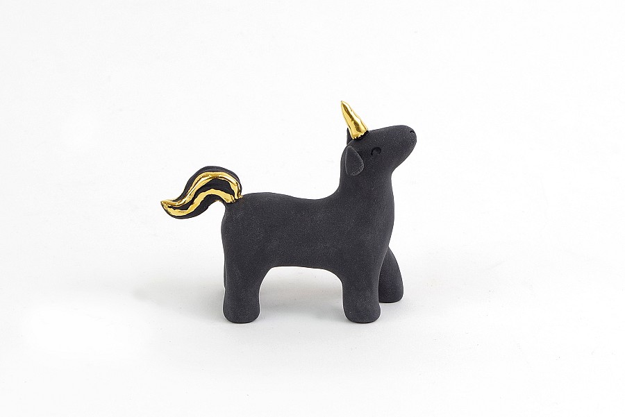 Μονοκεράκι Μαύρο με Χρυσό 2